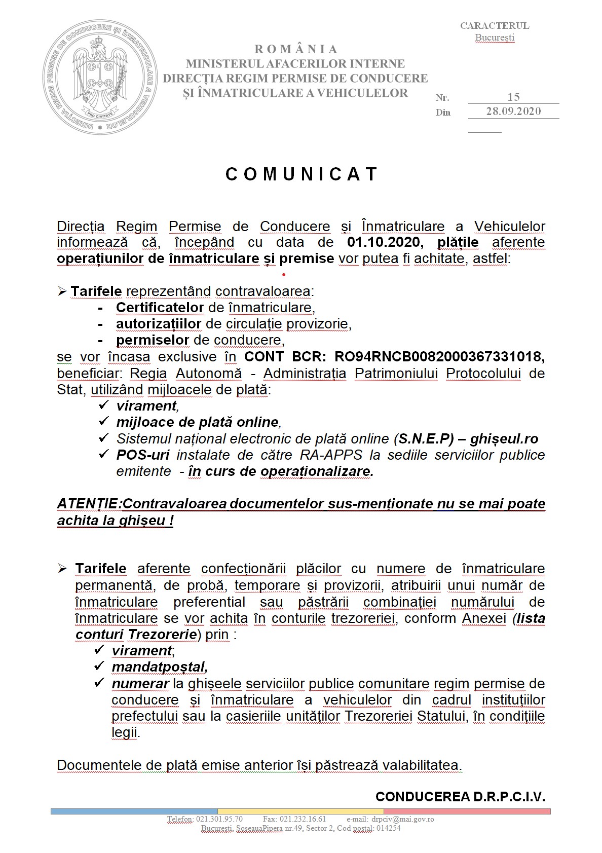 comunicat